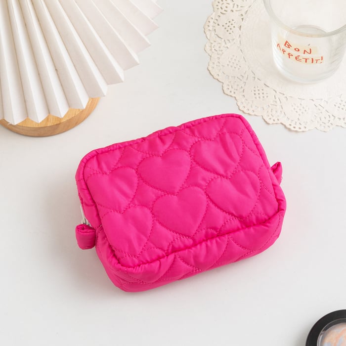 1 Piece Simple Series Sweet Heart Polyester Women's Makeup Bags 